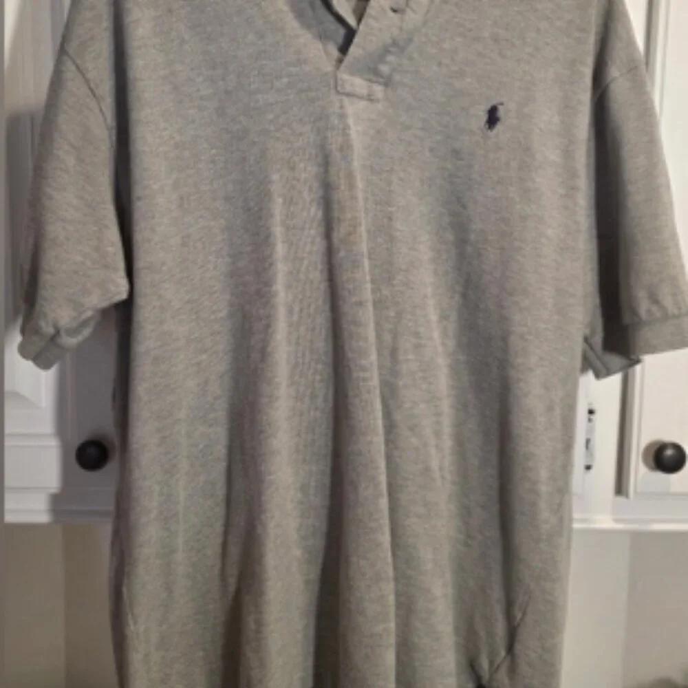Polo Ralph Lauren Gray Polo Shirt Size L Classic Fit Pony Logo Preppy Cotton